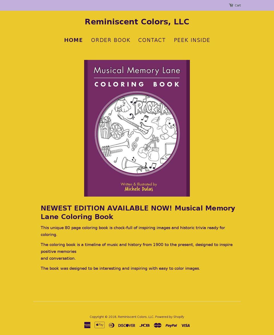 reminiscentcolors.com — Shopify storefront screenshot