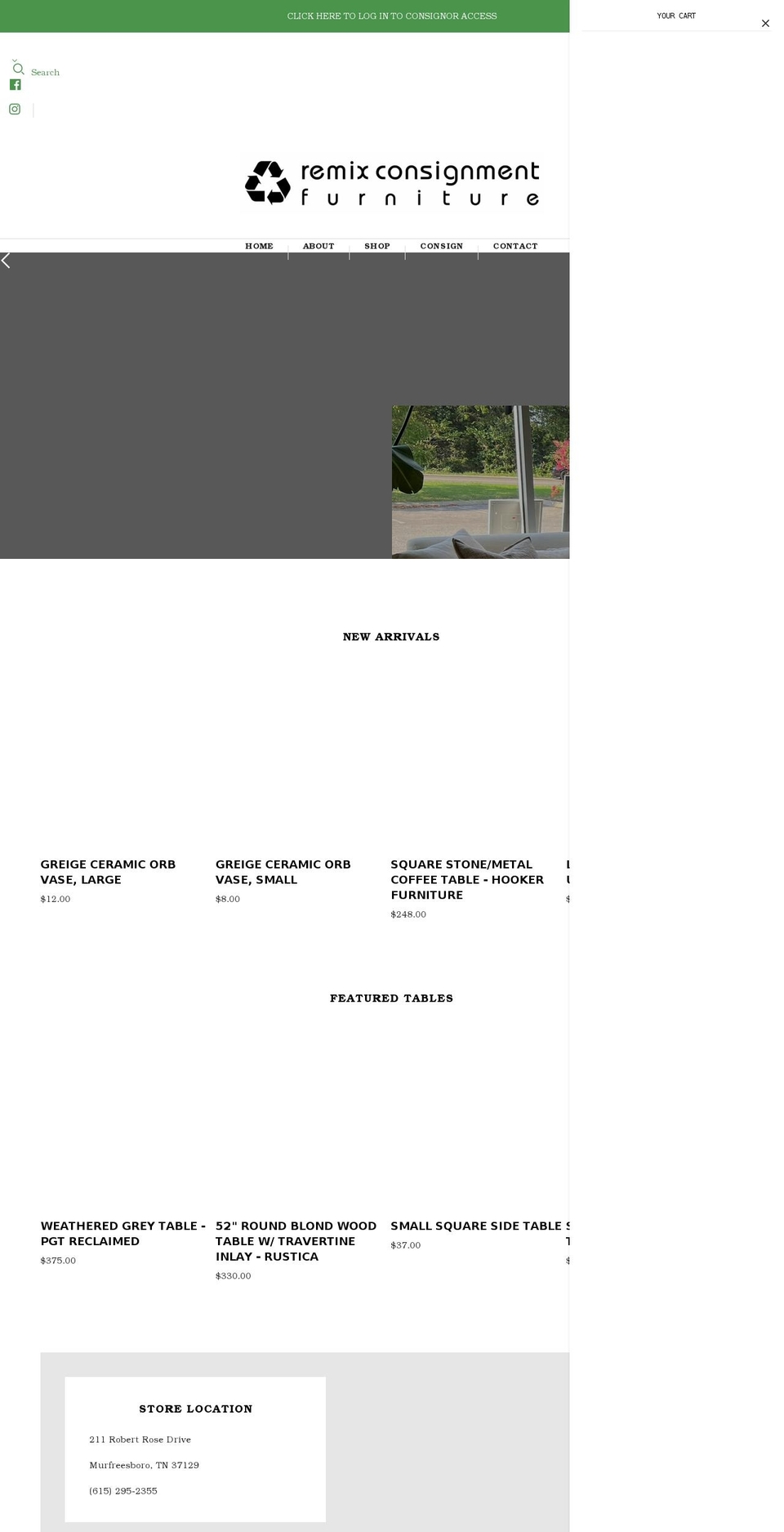 remixconsignmentfurniture.com shopify website screenshot