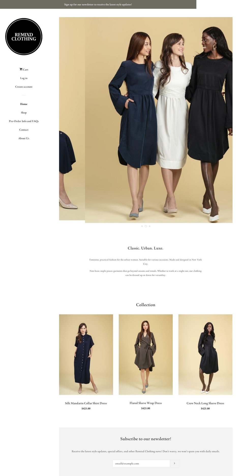 remixdclothing.com shopify website screenshot