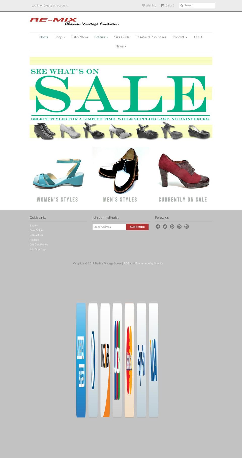remixvintageshoes.com shopify website screenshot