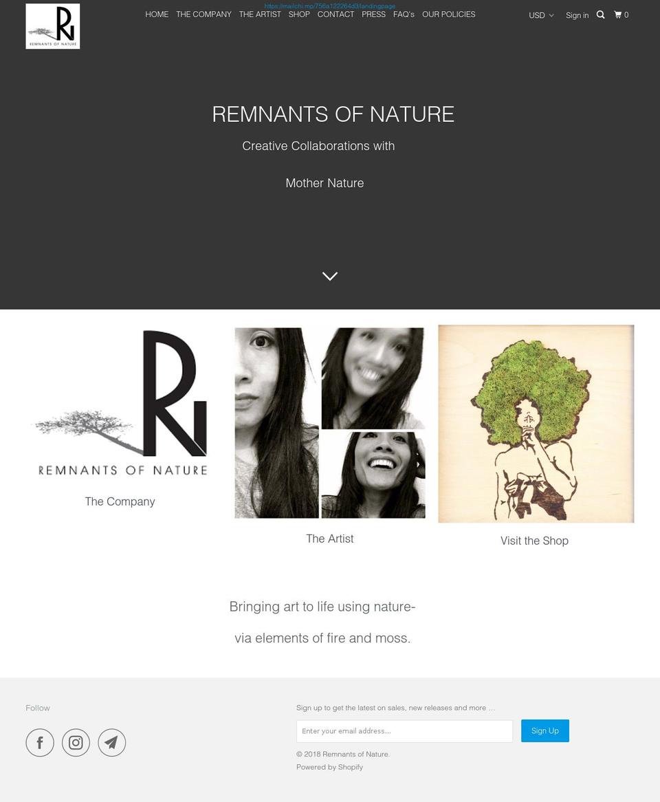 remnantsofnature.com — Shopify storefront screenshot