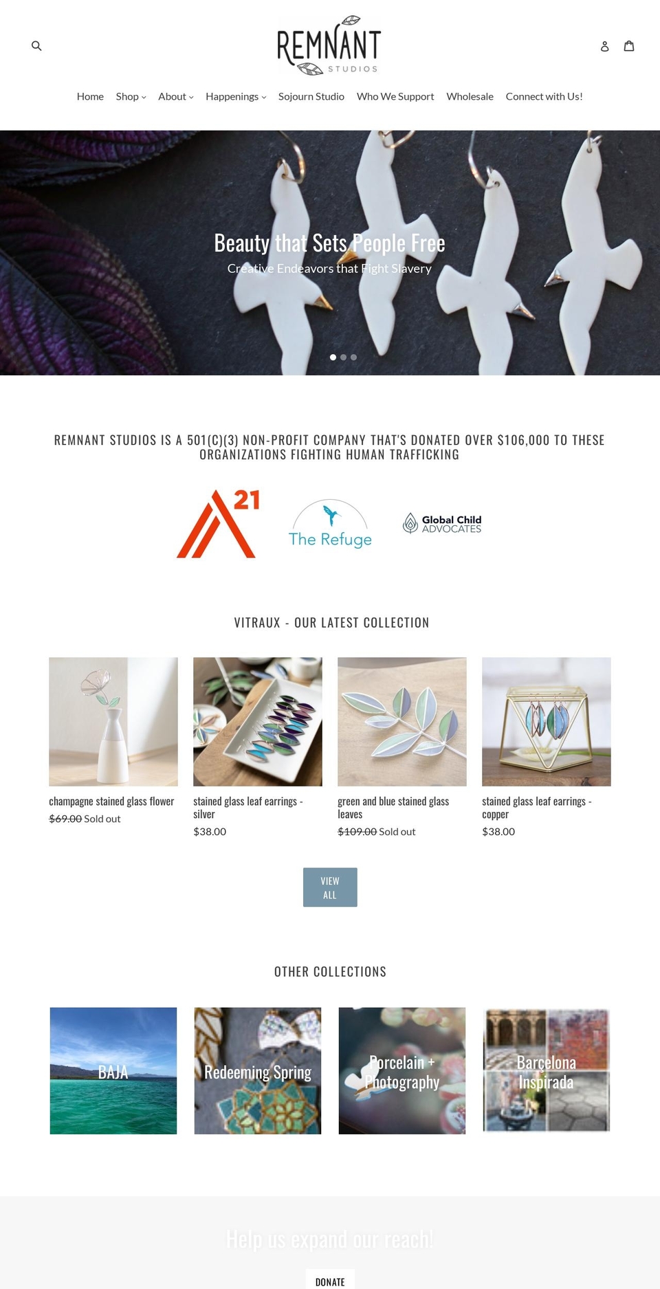 remnantstudios.org shopify website screenshot
