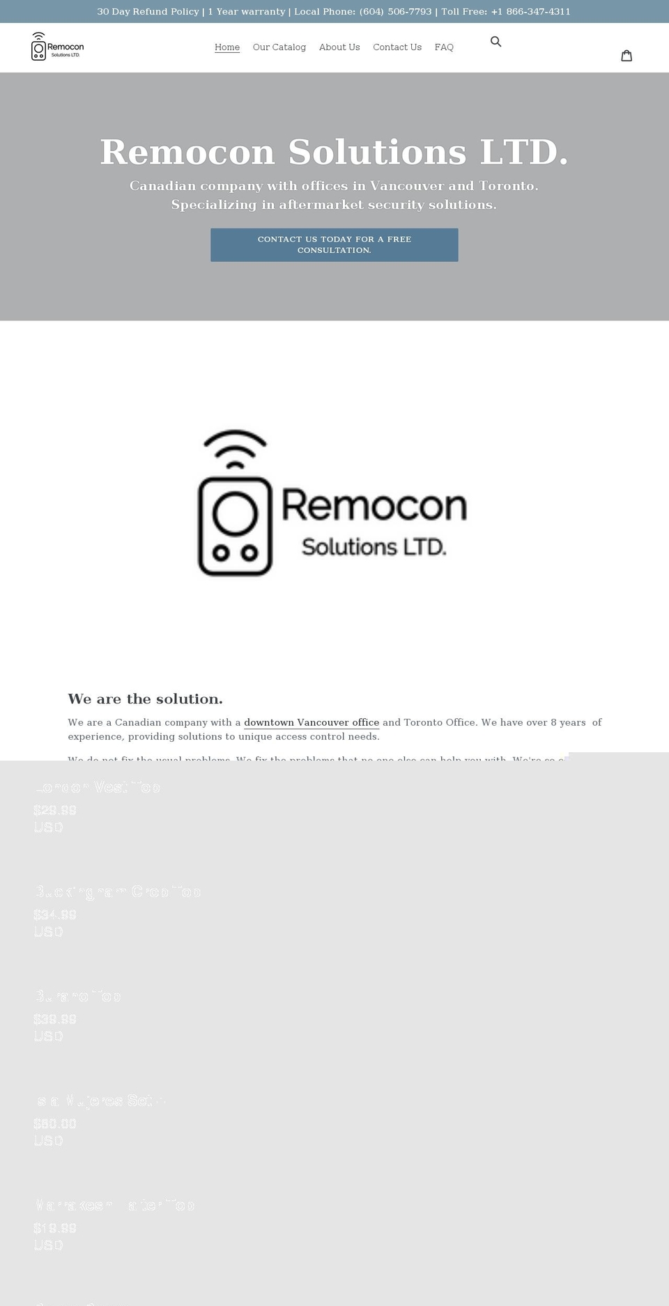 remocon.ca shopify website screenshot