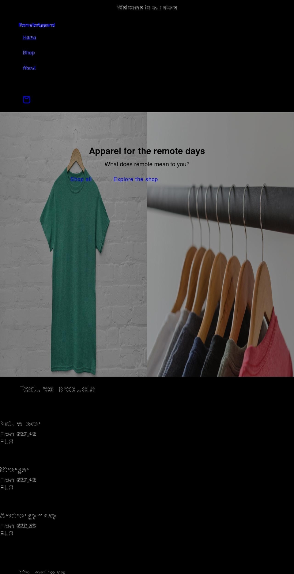 remote-apparel.com shopify website screenshot