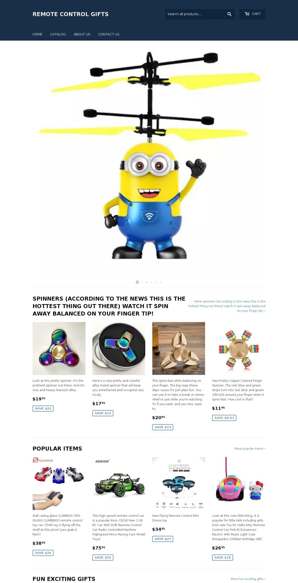 remotecontrolgifts.com — Shopify storefront screenshot