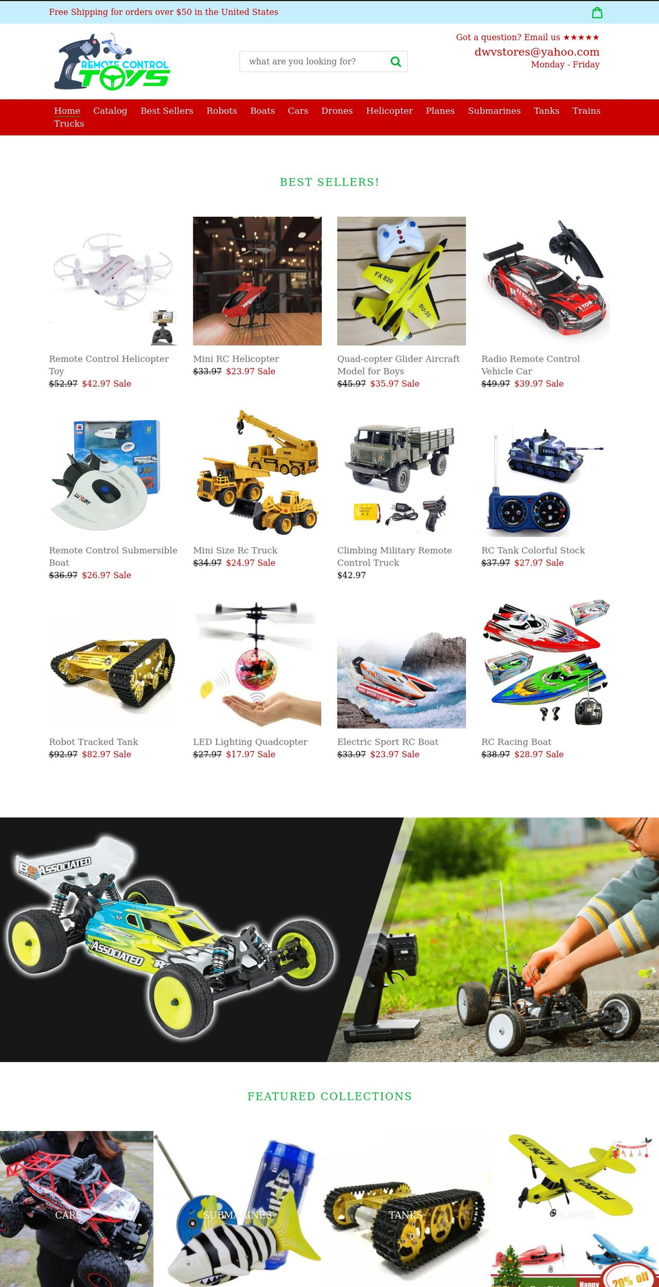 remotecontroltoyshop.com shopify website screenshot