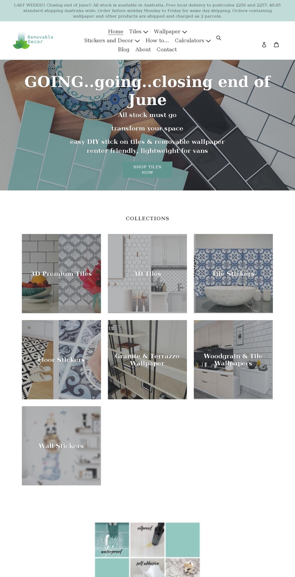 removabledecor.com shopify website screenshot