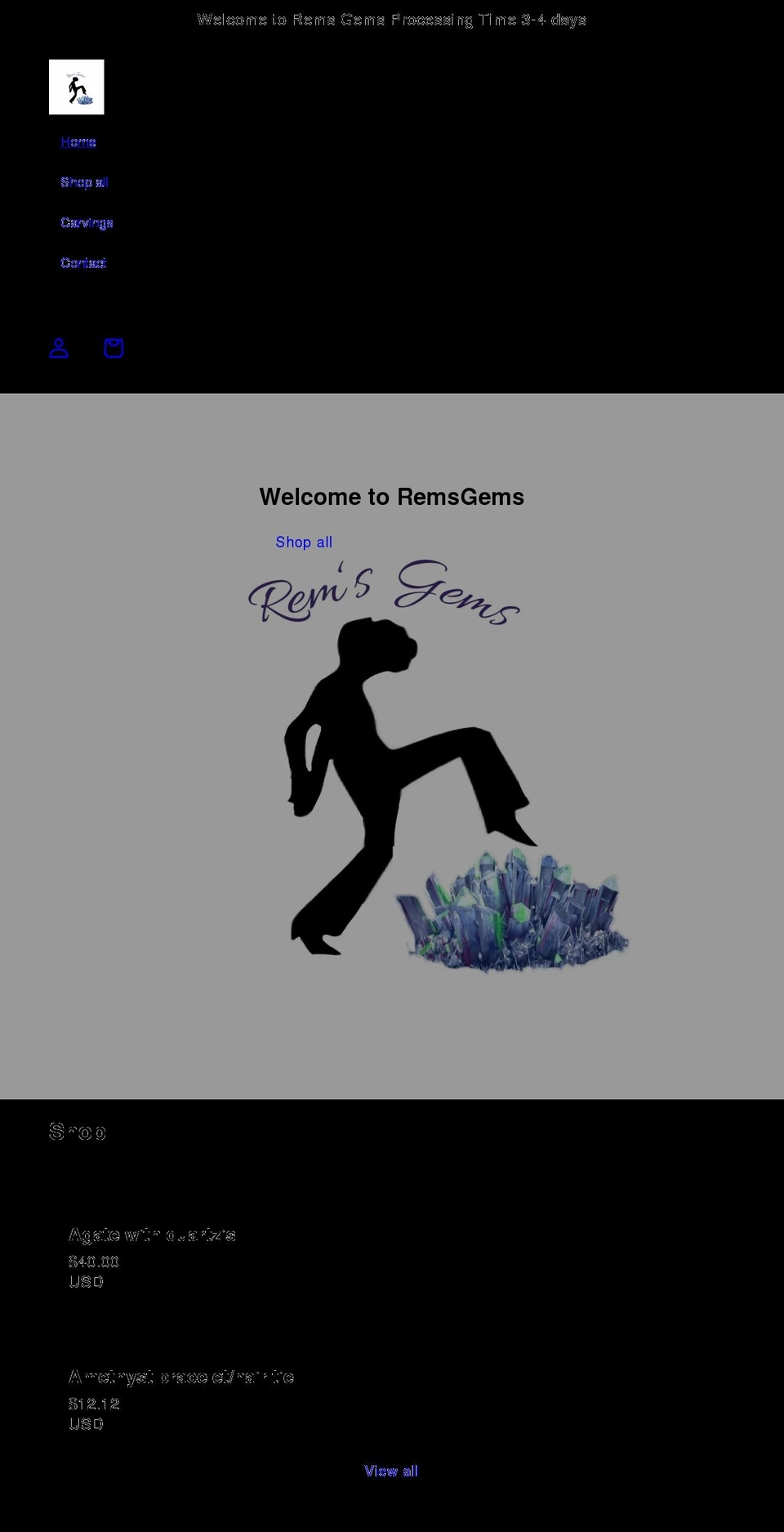 remsgems.com shopify website screenshot