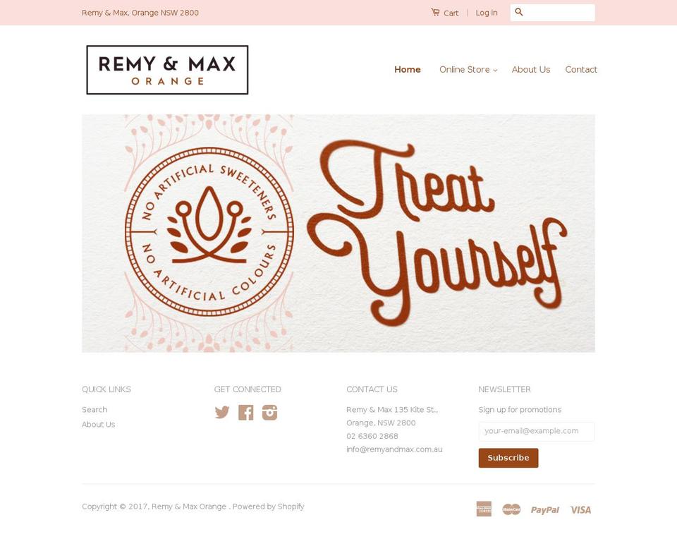 remyandmax.com shopify website screenshot