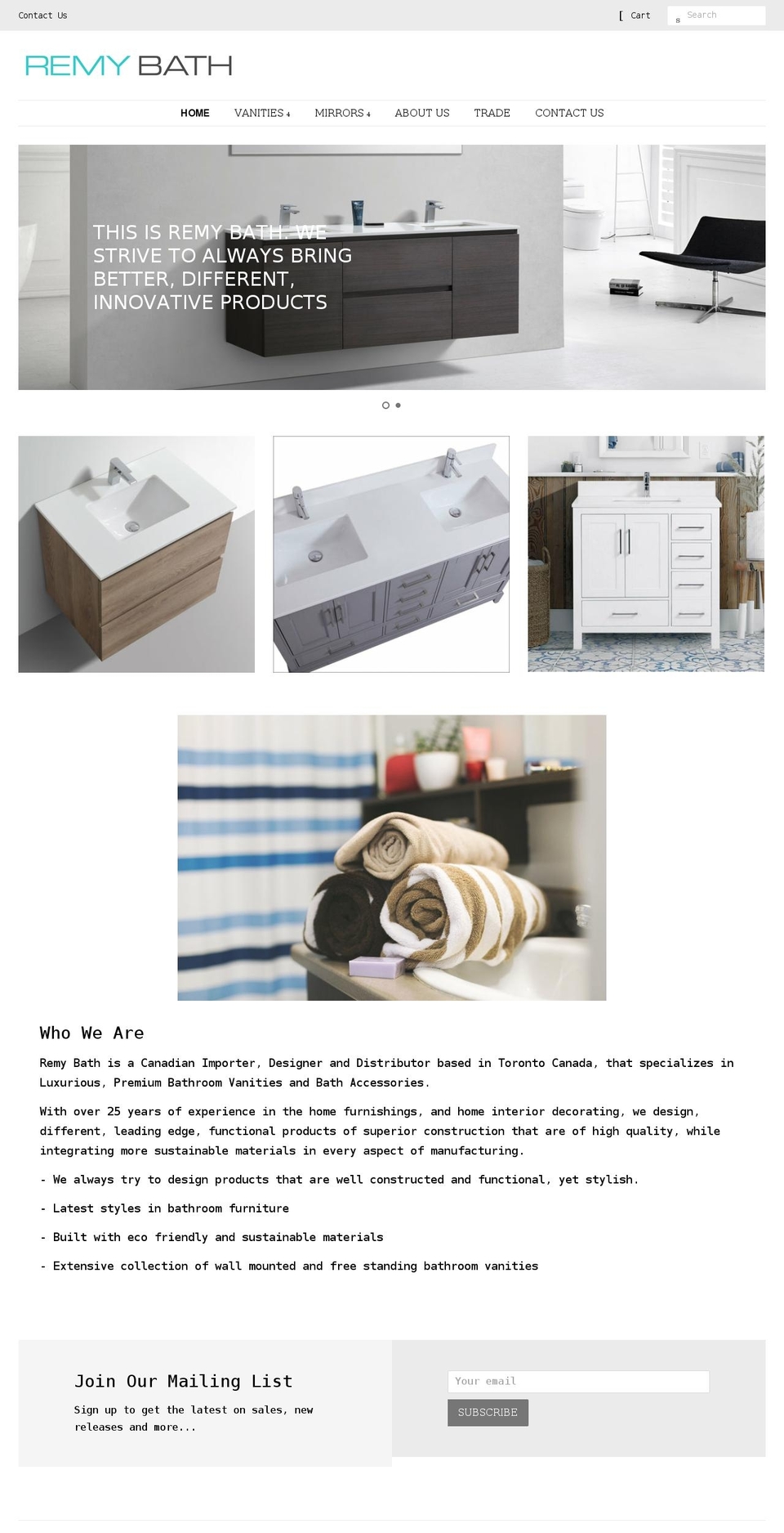 remybath.com shopify website screenshot