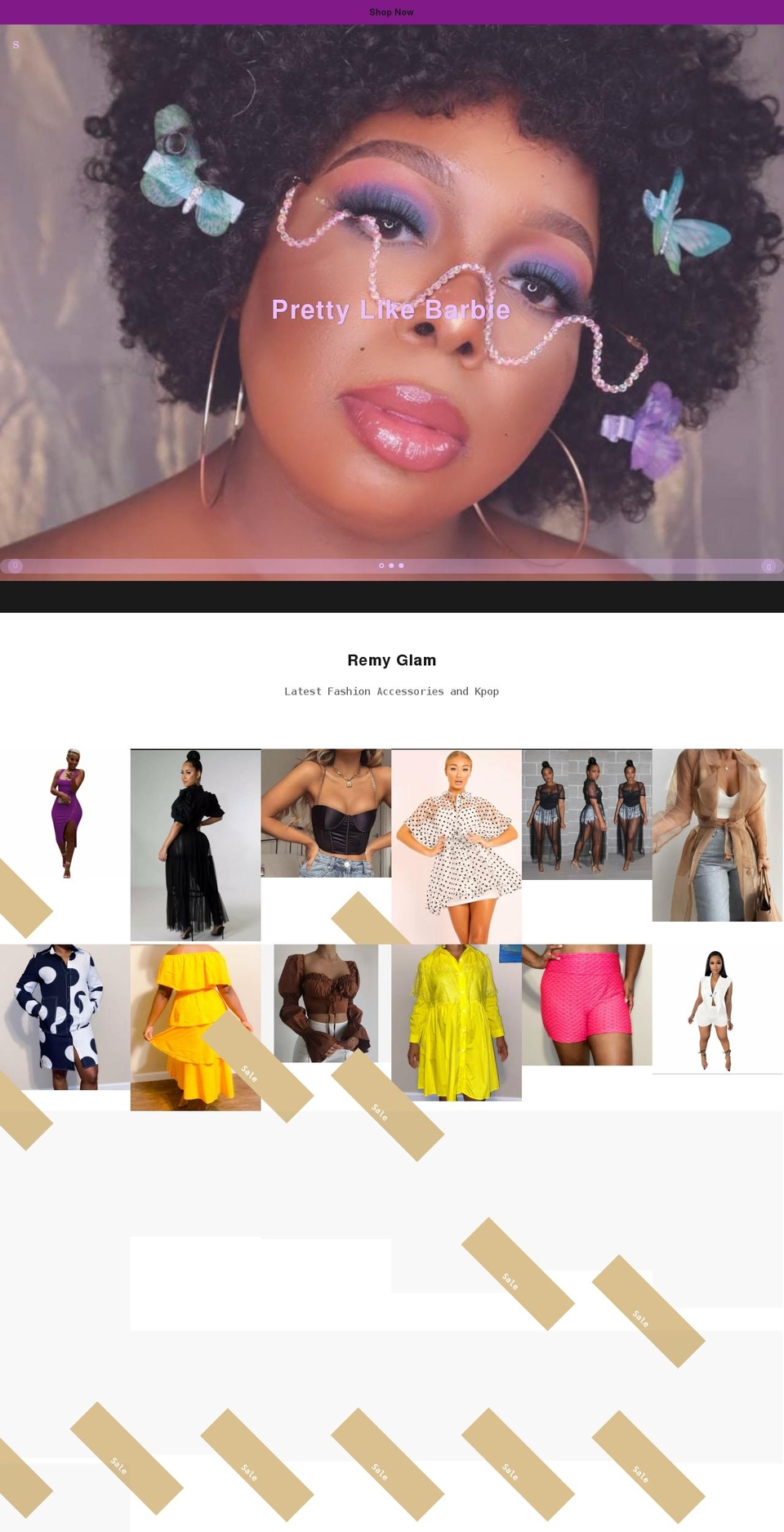 remyglam.shop shopify website screenshot