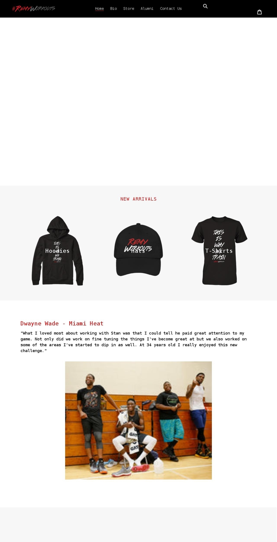 remyworkouts.com shopify website screenshot