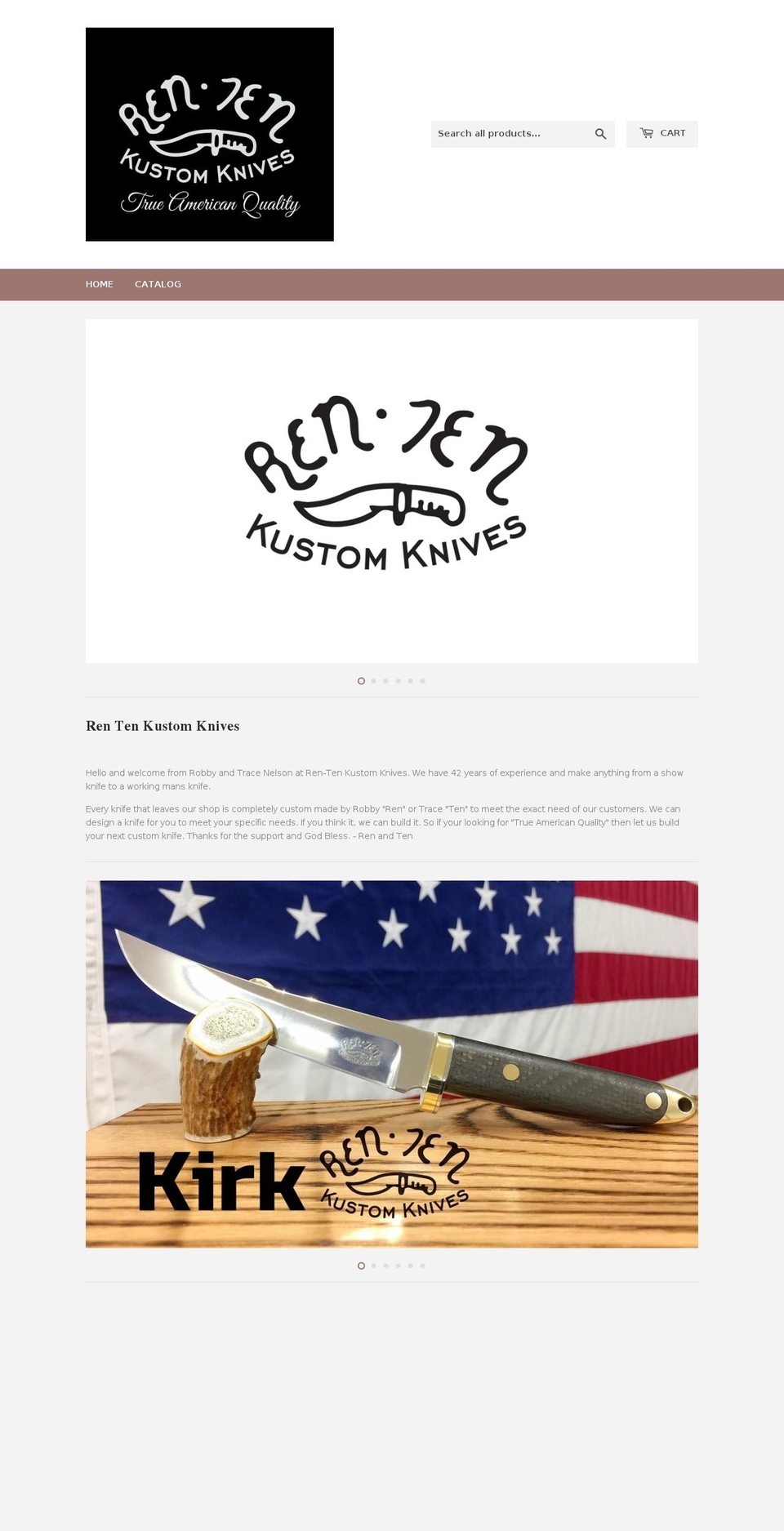 ren-tenkustomknives.com — Shopify storefront screenshot
