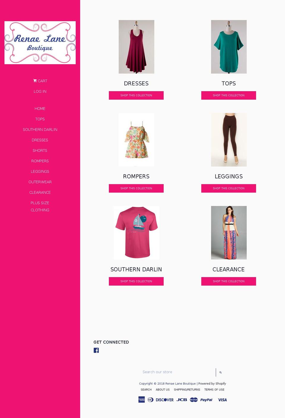 renaelaneboutique.com — Shopify storefront screenshot