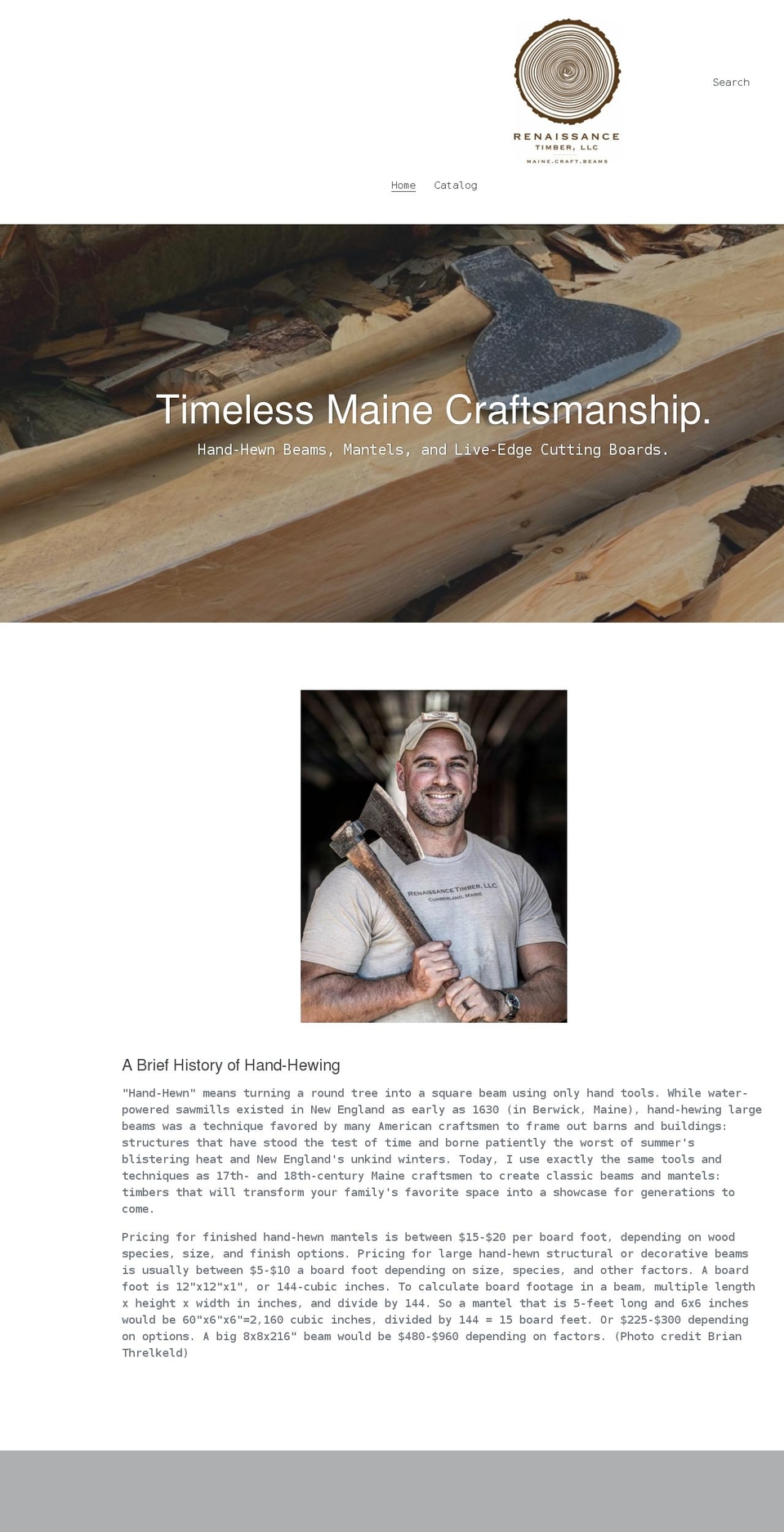 renaissancetimberllc.com shopify website screenshot