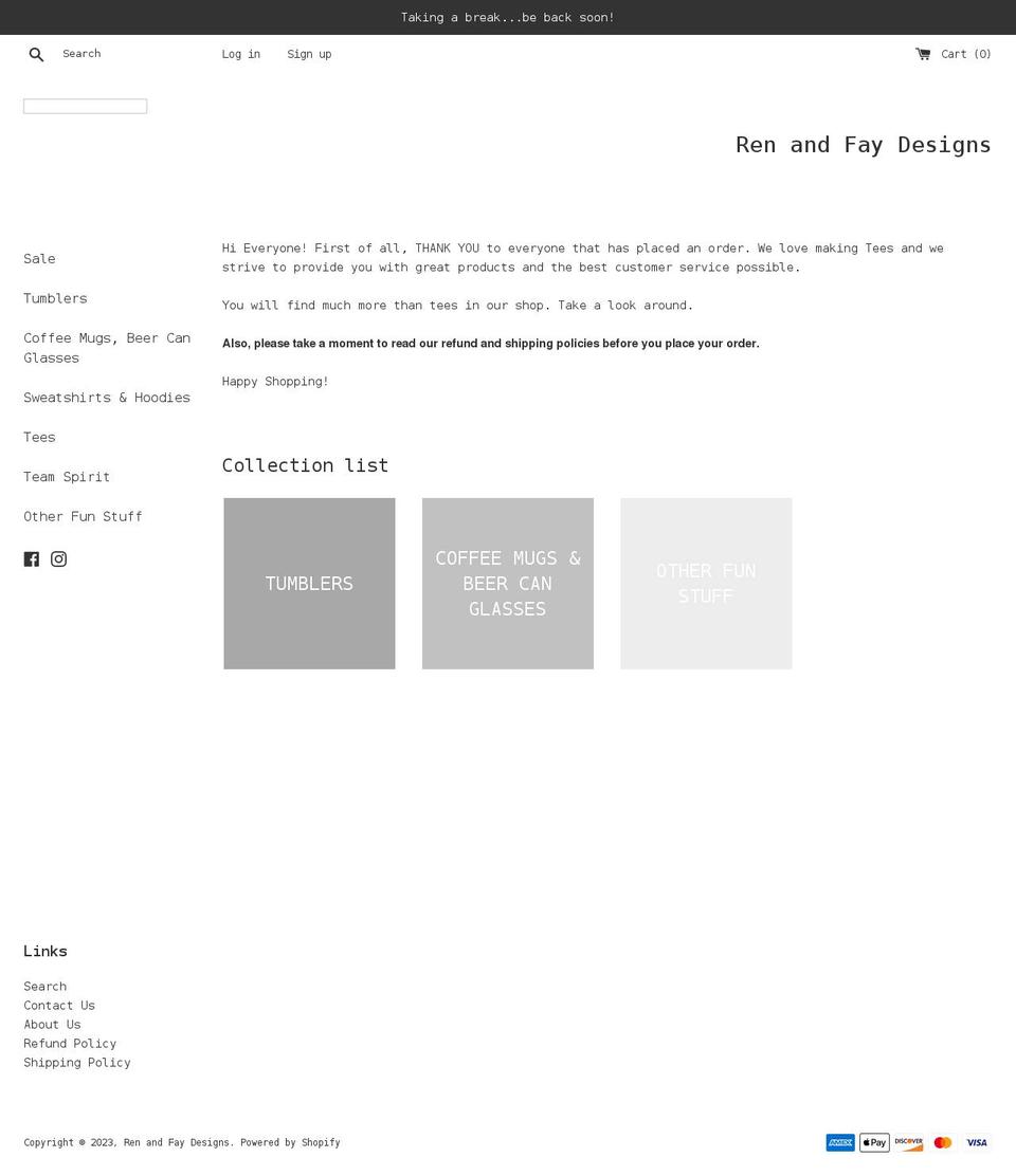 renandfaydesigns.com shopify website screenshot