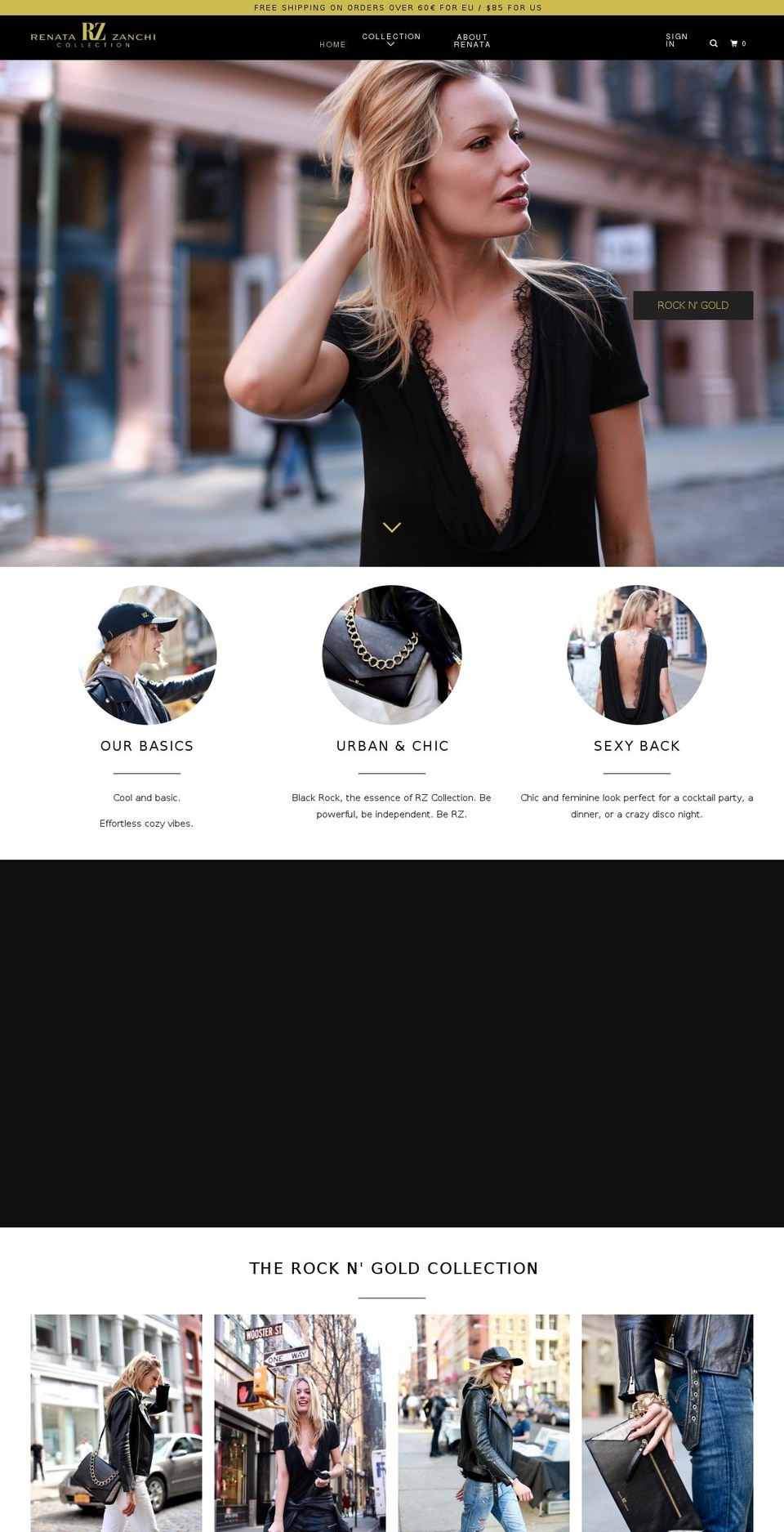 renatazanchicollection.com — Shopify storefront screenshot