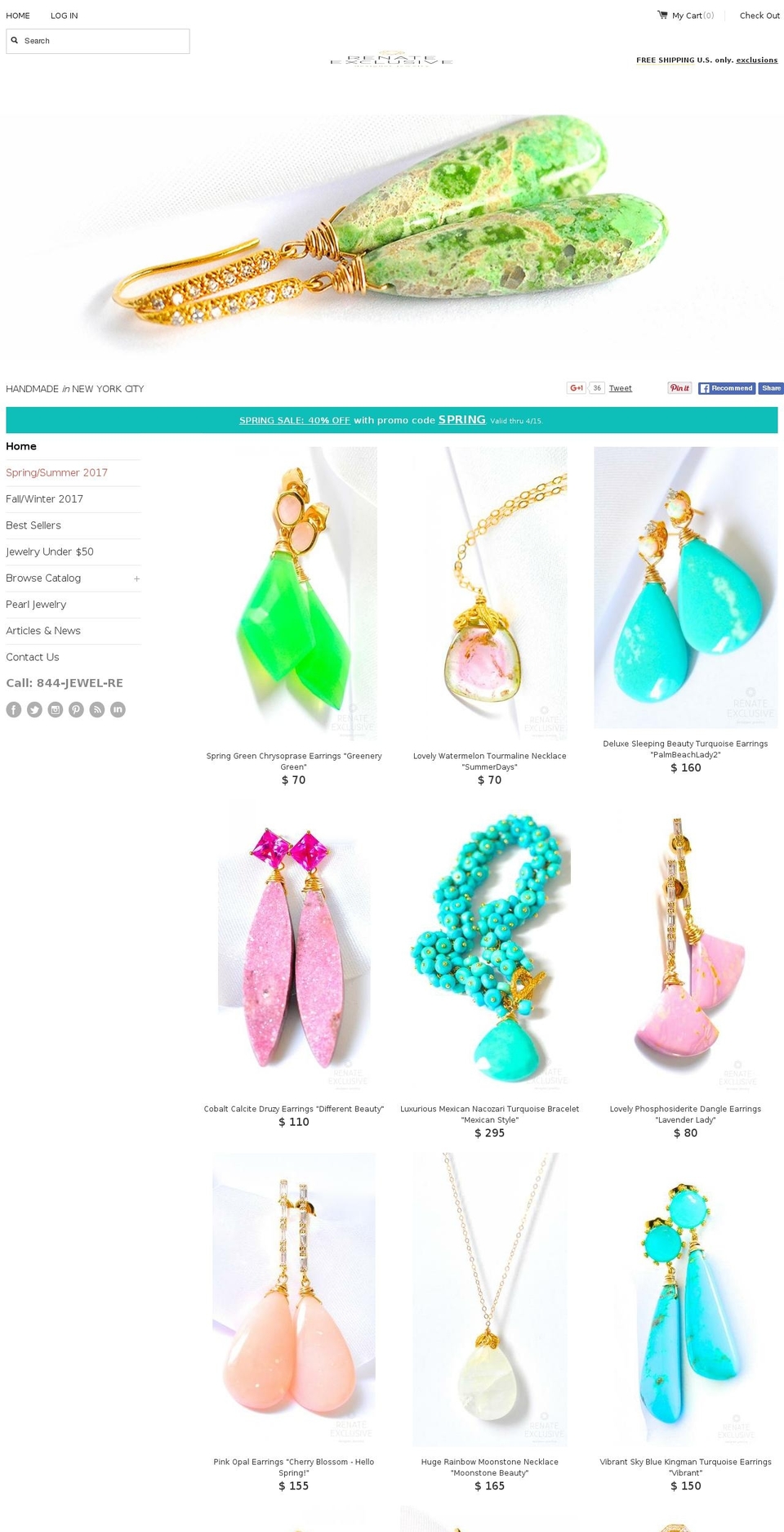 renateexclusive.com shopify website screenshot