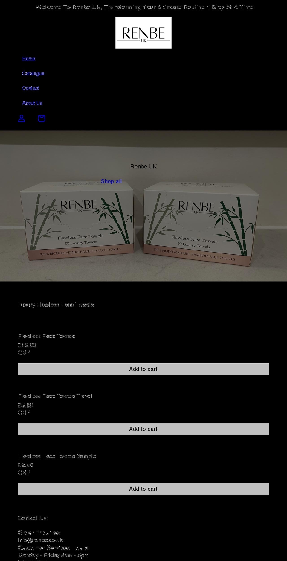 renbe.co.uk shopify website screenshot