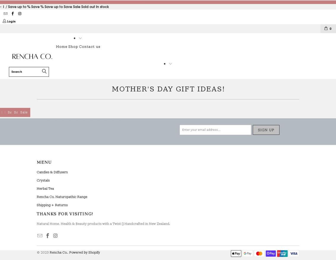 rencha.co.nz shopify website screenshot