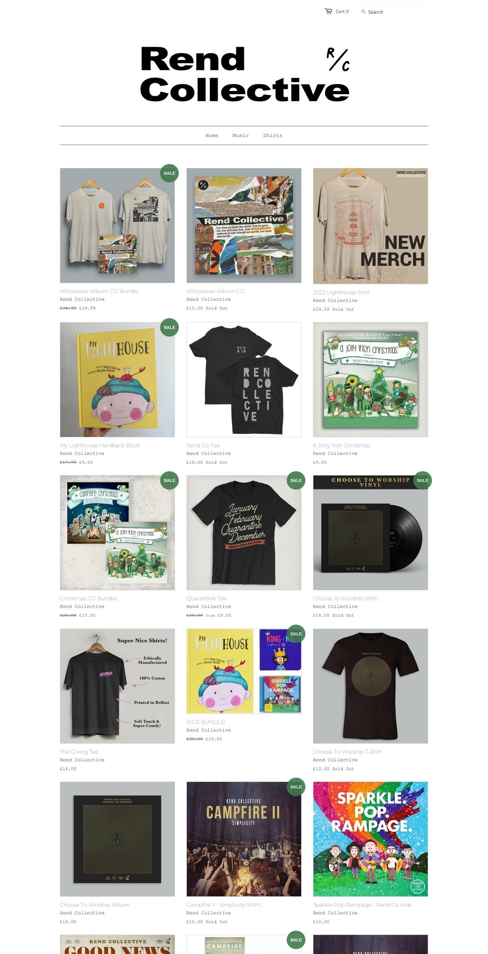 rend-collective.myshopify.com shopify website screenshot