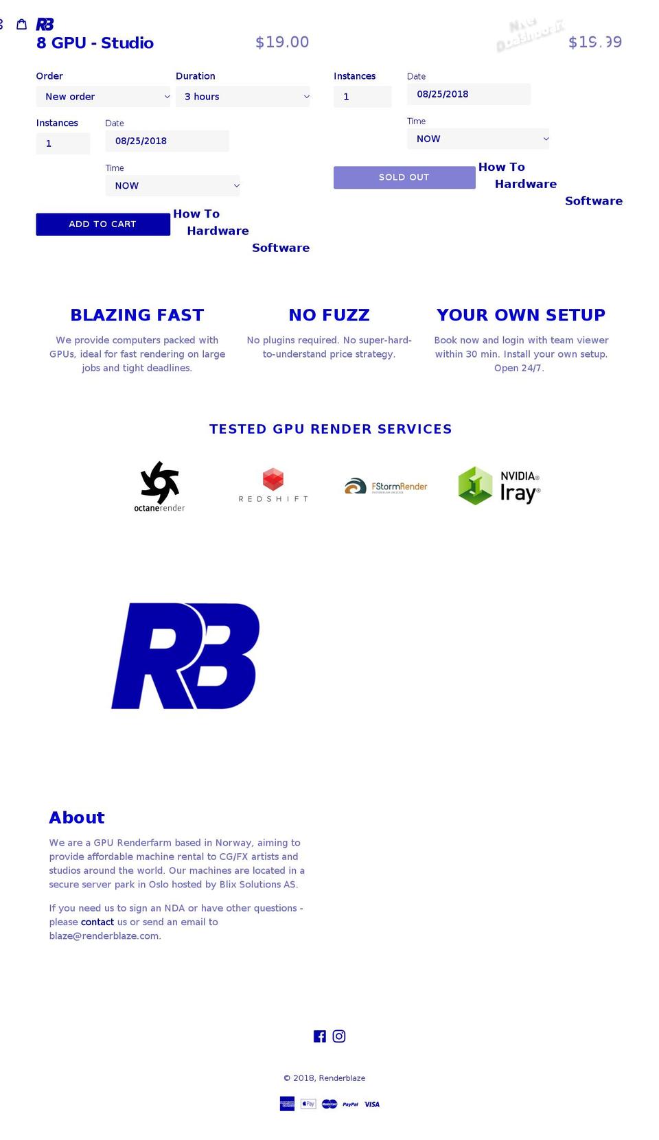 renderblaze.com shopify website screenshot