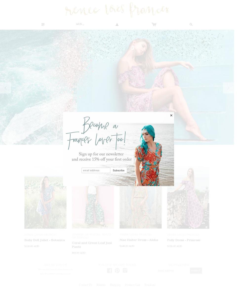 reneelovesfrances.com shopify website screenshot