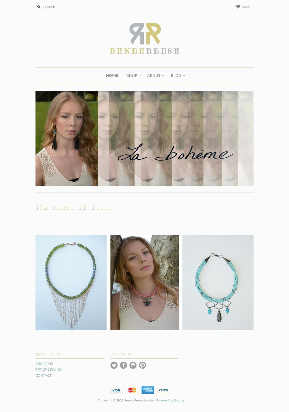 reneereesejewelry.com — Shopify storefront screenshot