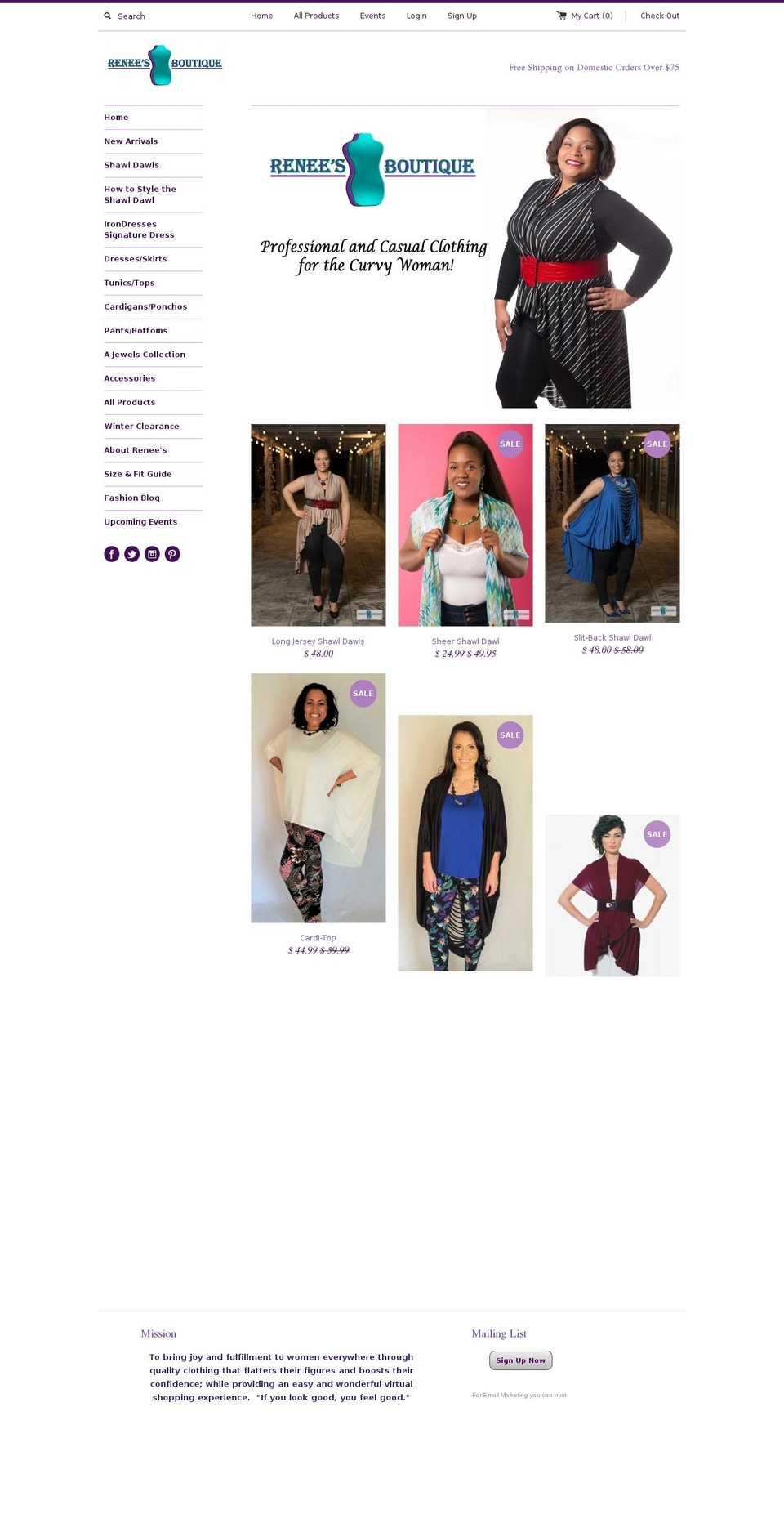 reneesboutiquellc.com shopify website screenshot