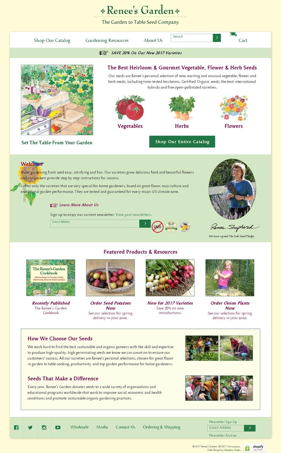 Garden Shopify theme site example reneesgarden.com