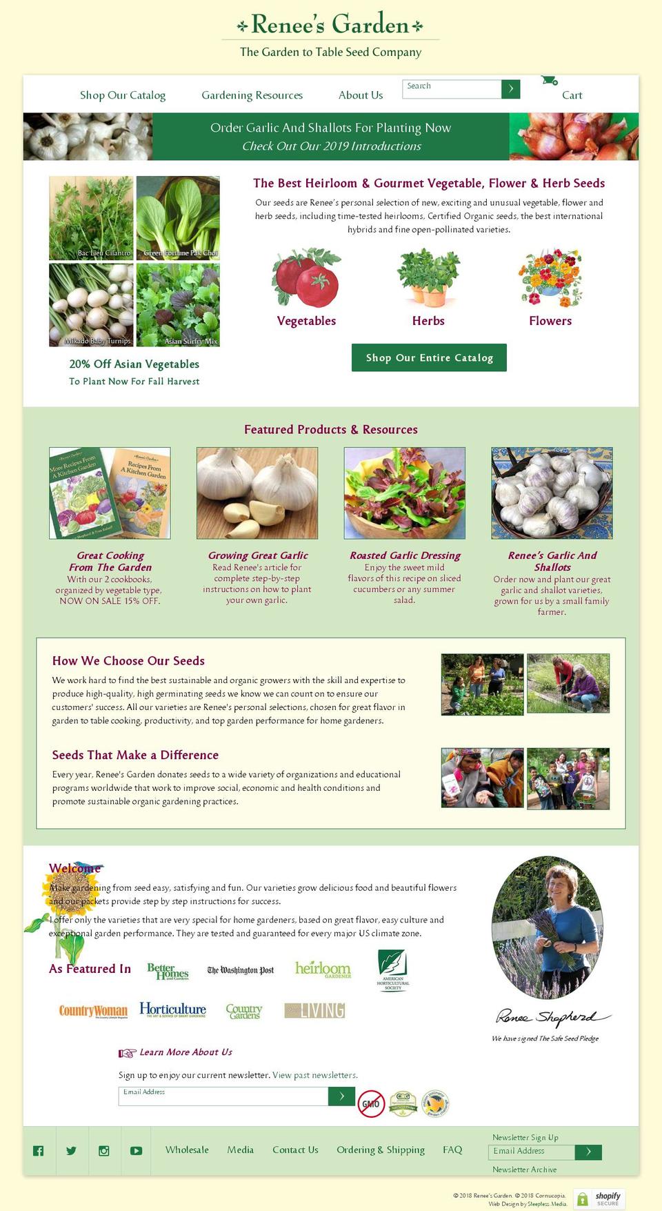 Renee's Garden - Zoho+Mailchimp Contact Shopify theme site example reneesgardenseed.net