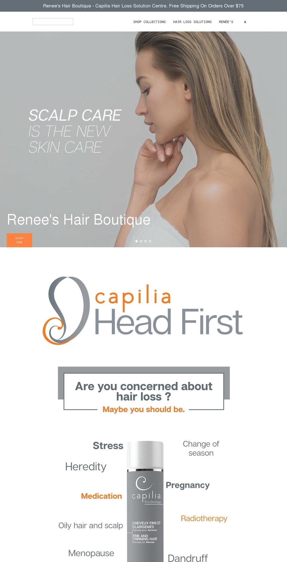 reneeshairboutique.com shopify website screenshot