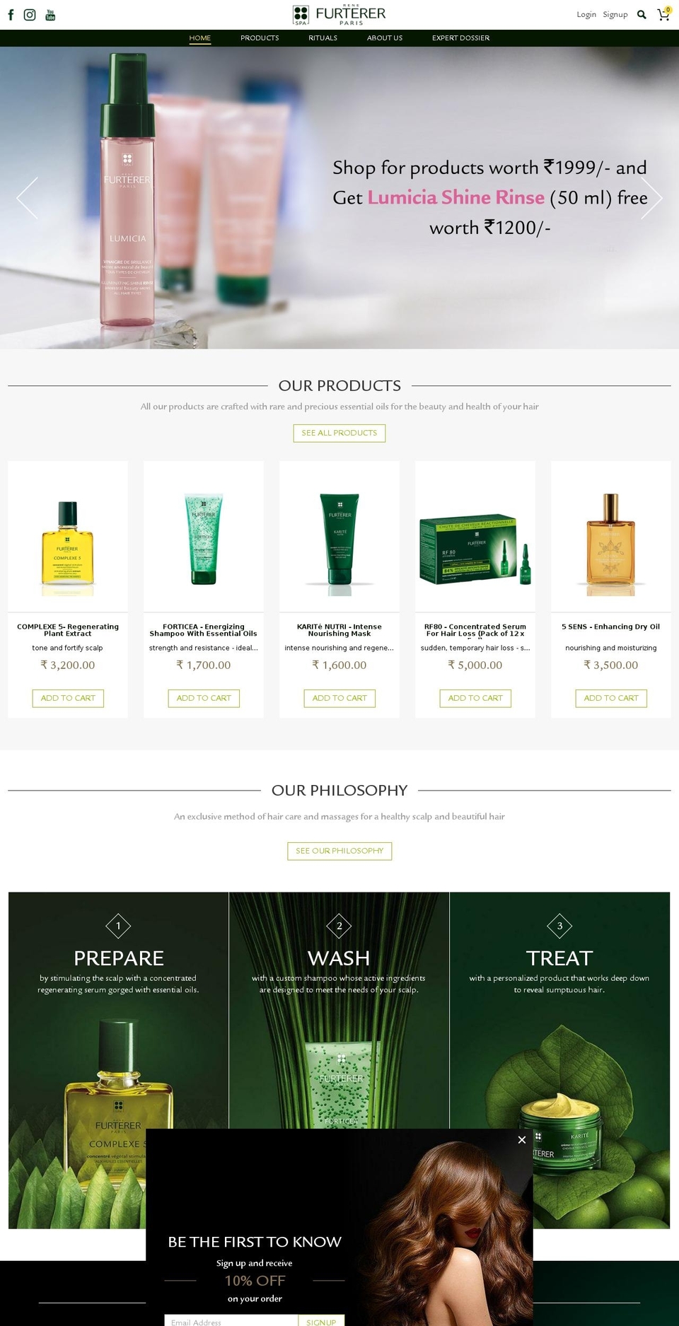 renefurtererindia.com shopify website screenshot