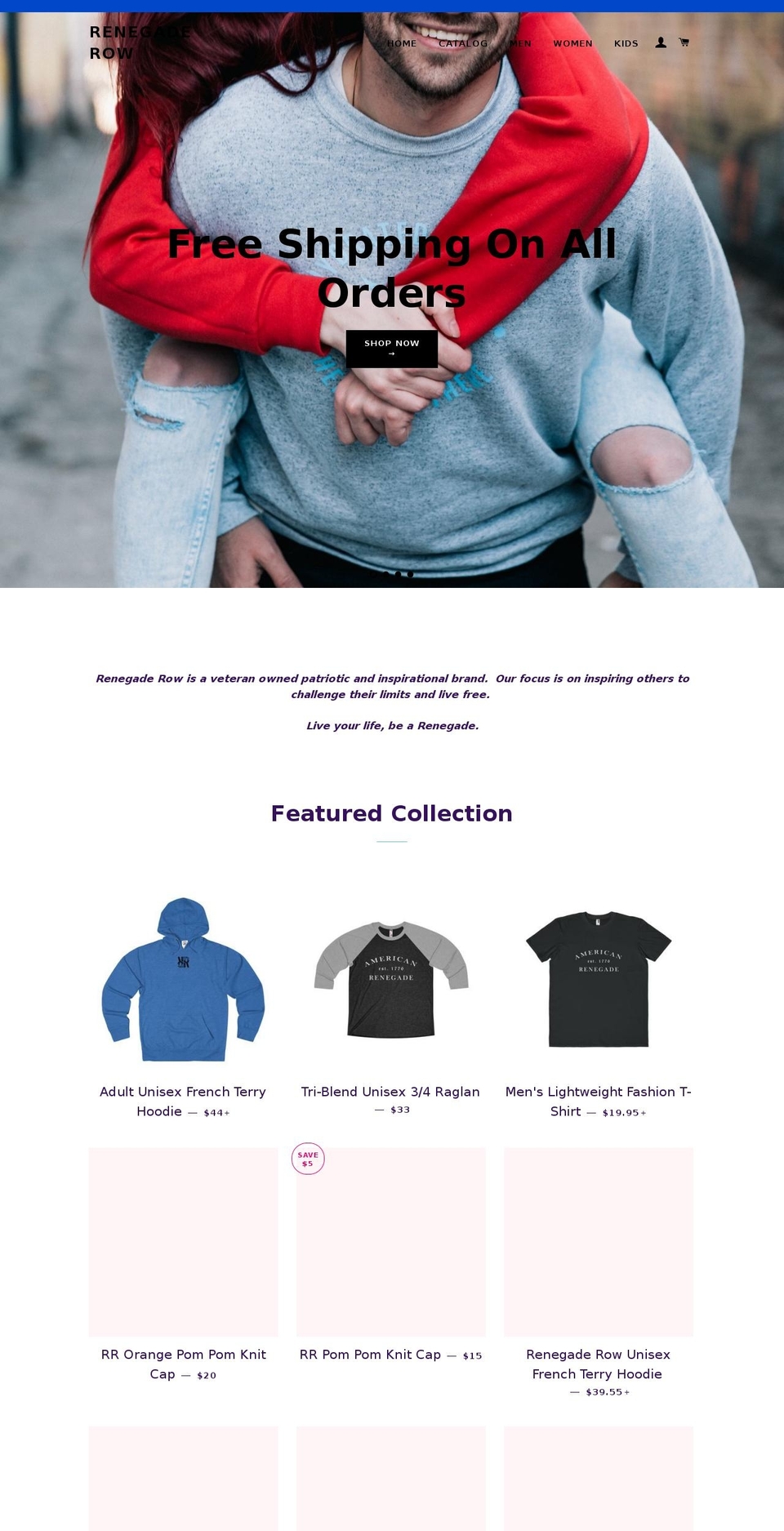 renegade-row.com — Shopify storefront screenshot