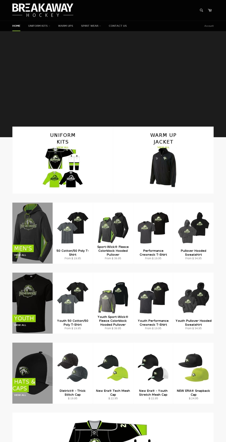 renegades-hockey.com shopify website screenshot