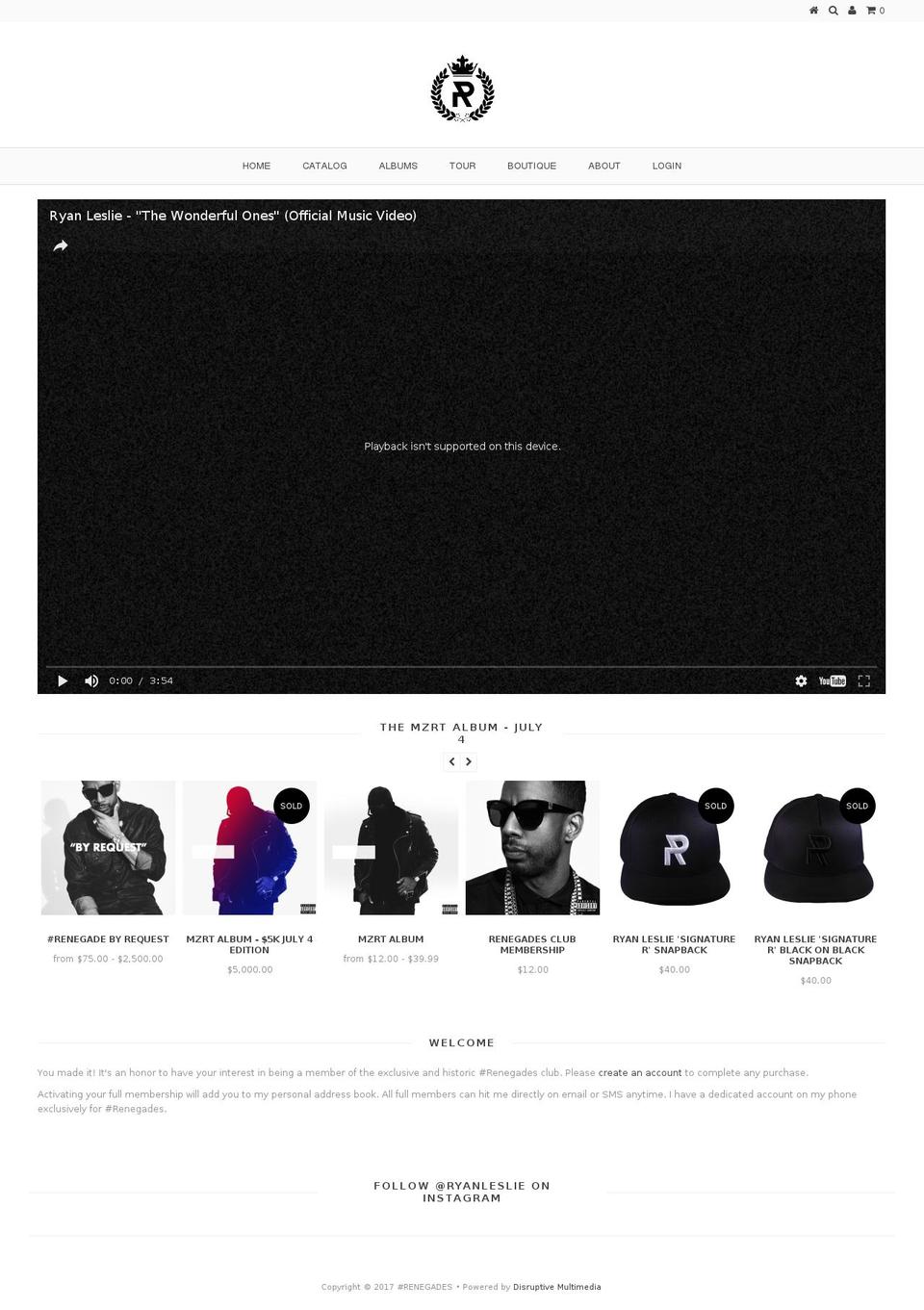 renegadesnyc.com shopify website screenshot