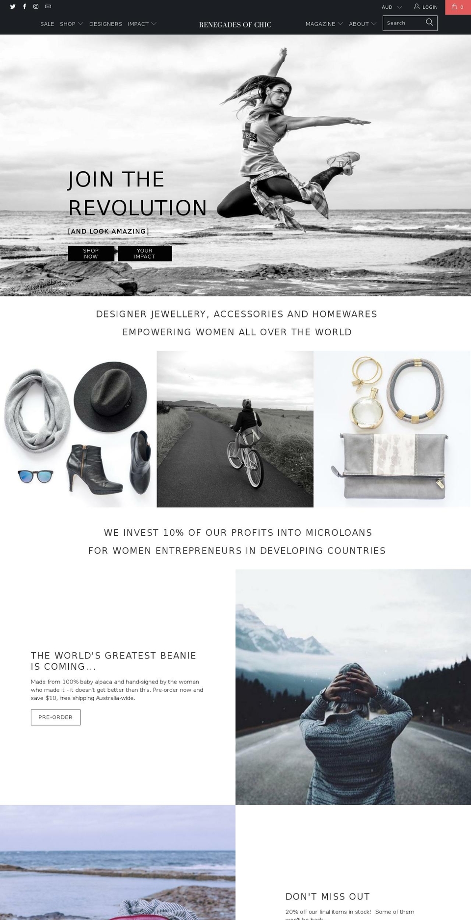 renegadesofchic.com shopify website screenshot