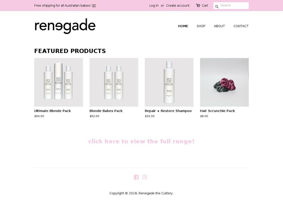 renegadethecuttery.com — Shopify storefront screenshot