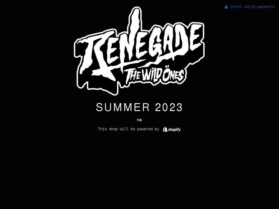 renegadethewildones.com shopify website screenshot