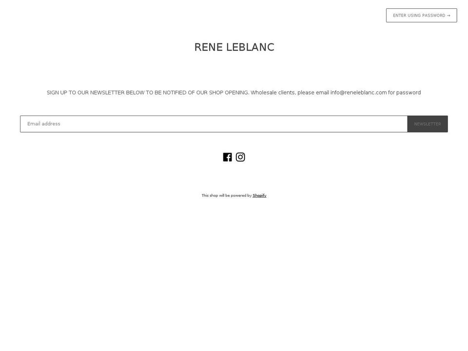 reneleblanc.com — Shopify storefront screenshot