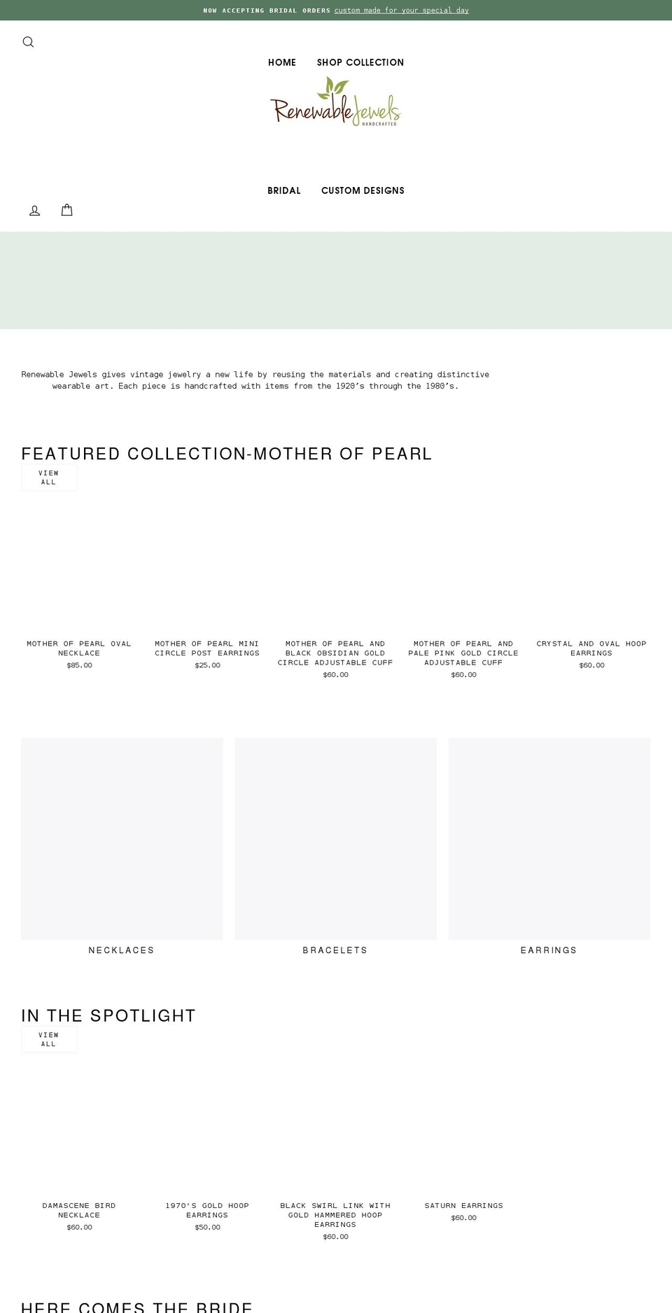 renewablejewels.net shopify website screenshot