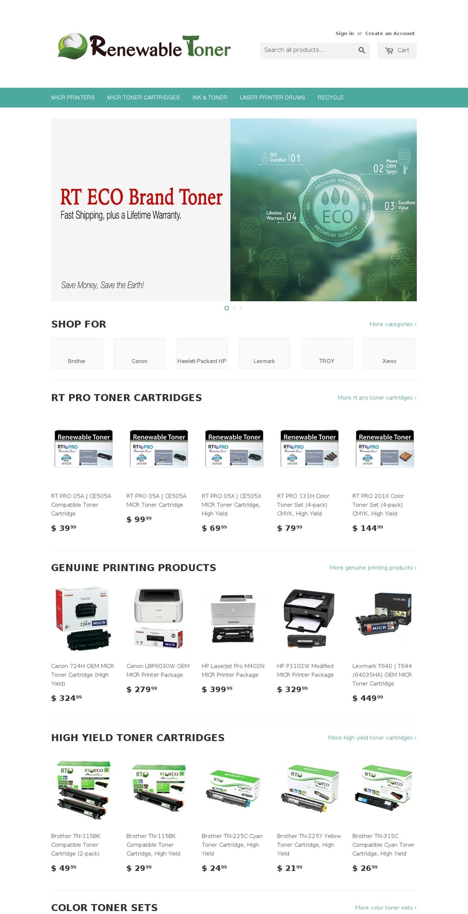 Famiza-electronic-store- Shopify theme site example renewabletoner.com