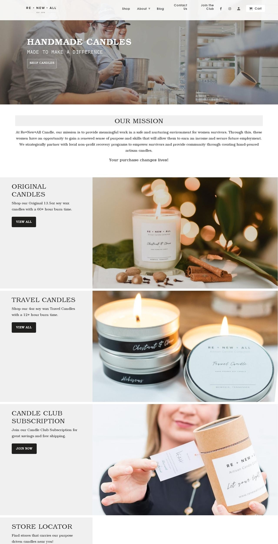 renewallcandle.com shopify website screenshot