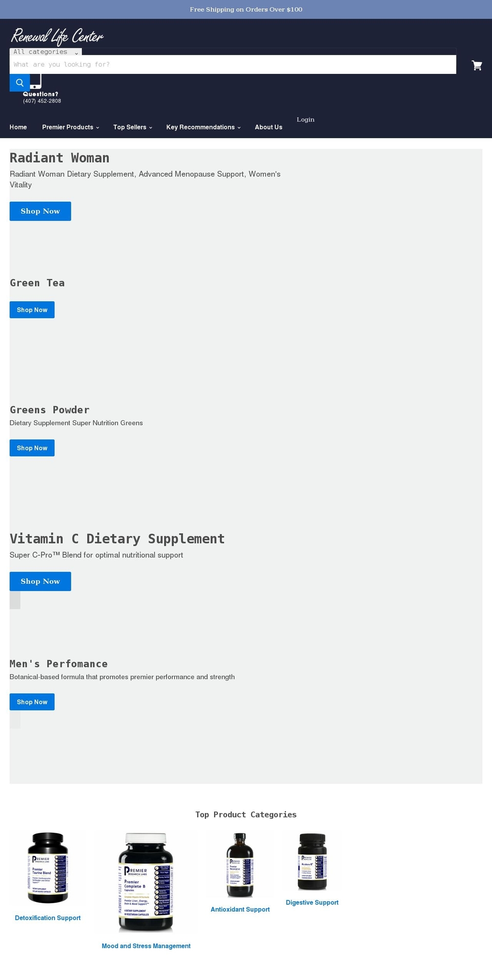 renewallifecenter.com shopify website screenshot