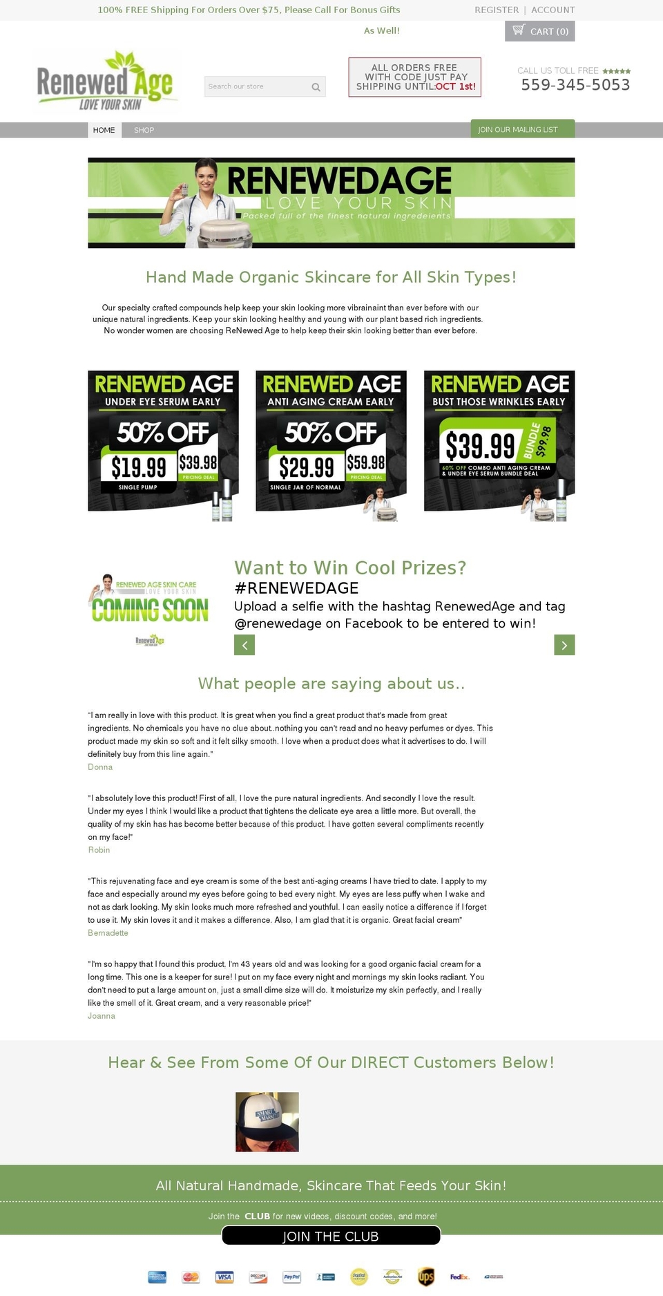 renewedage.com — Shopify storefront screenshot
