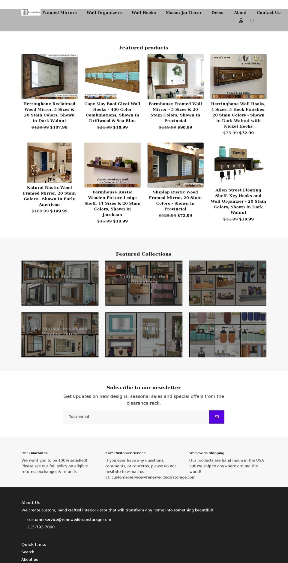 reneweddecorstorage.com shopify website screenshot