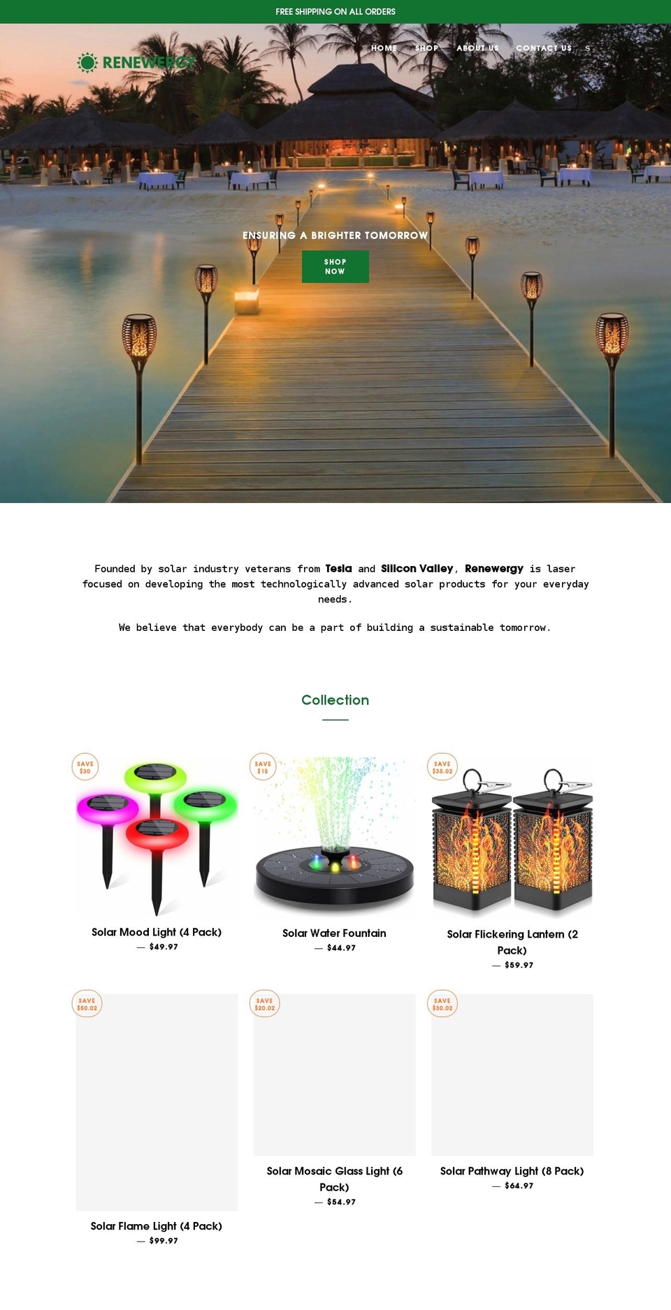 renewergyshop.com shopify website screenshot