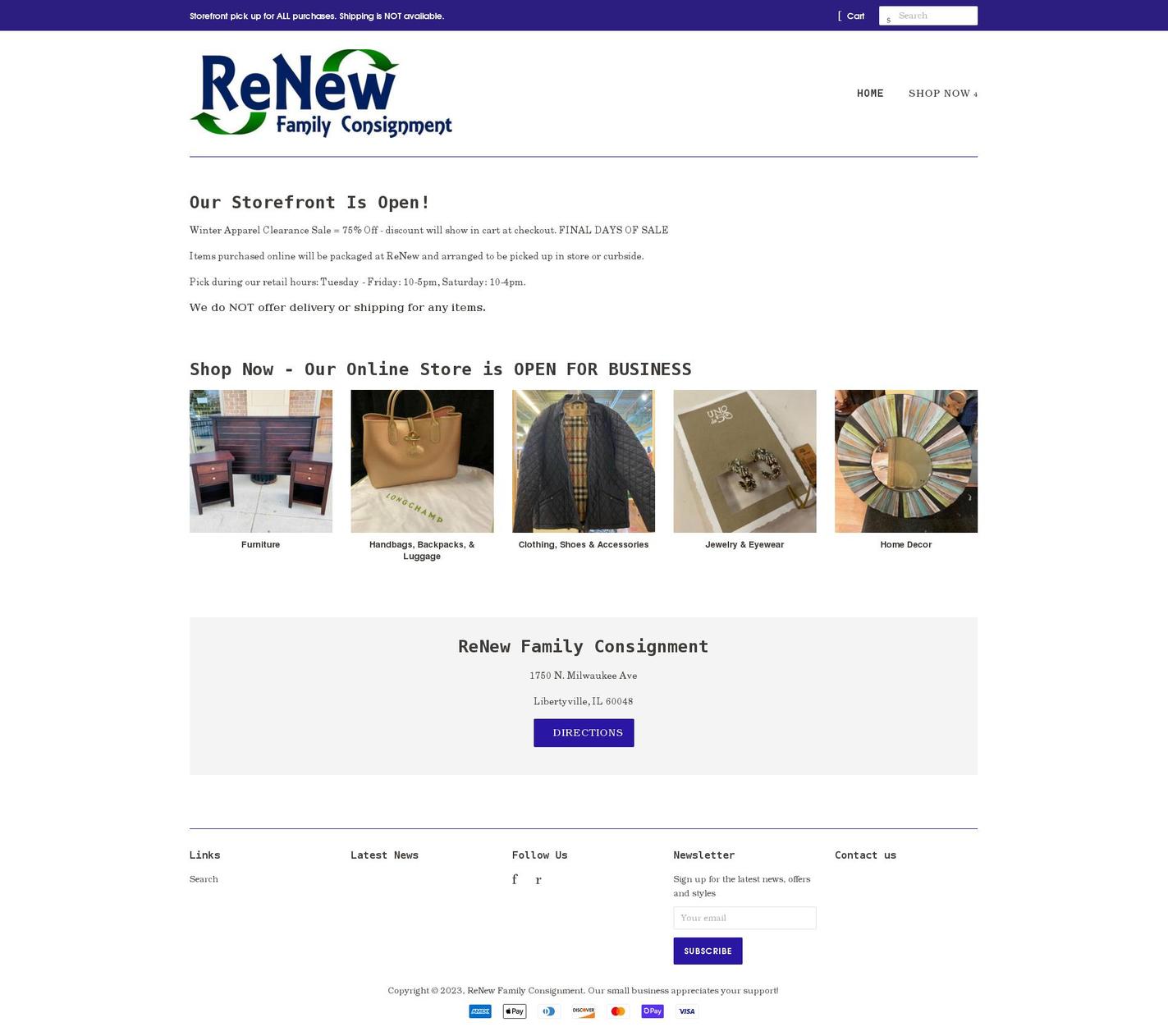 renewfamilyconsignment.myshopify.com shopify website screenshot