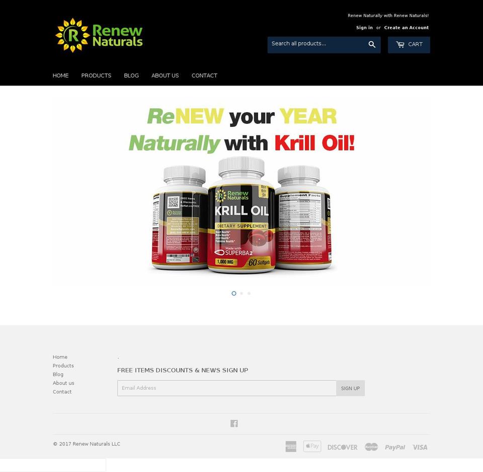 renewnaturals.com shopify website screenshot
