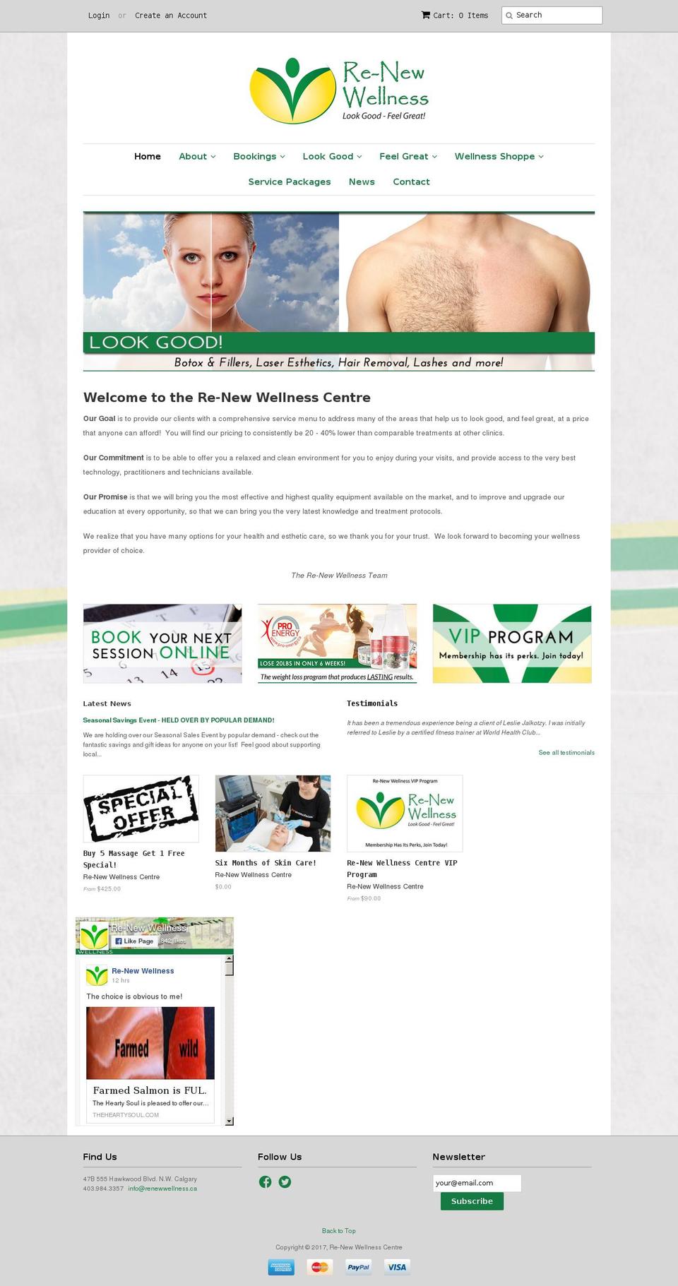 renewwellness.ca shopify website screenshot